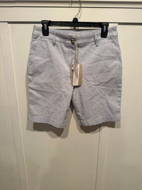 Tommy Bahama Light Gray Flat-Front Chino Shorts